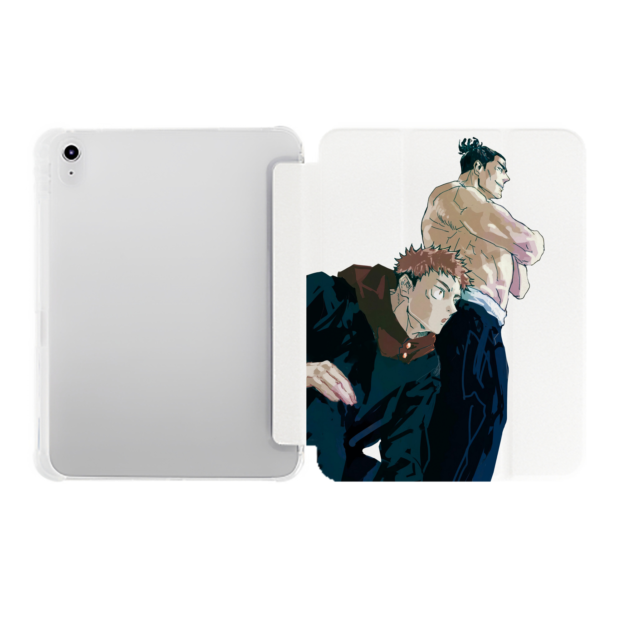 （画像用） 呪術廻戦 Jujutsu Kaisen IPad ケース ペン収納付き 三つ折りスタンド PUレザー×シリコン 対応機種9.5/10.5/10.9インチ